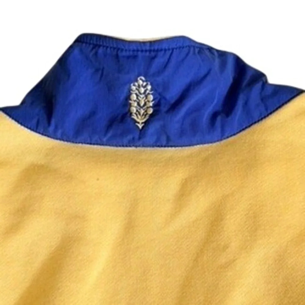 Free People FP Movement World Tour Pullover and Shorts Set Yellow Blue NWT